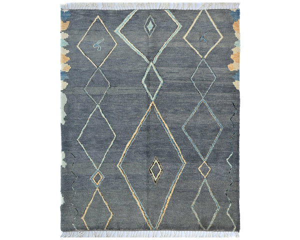 8x8 Moroccan Gray Hand Woven Wool Area Rug
